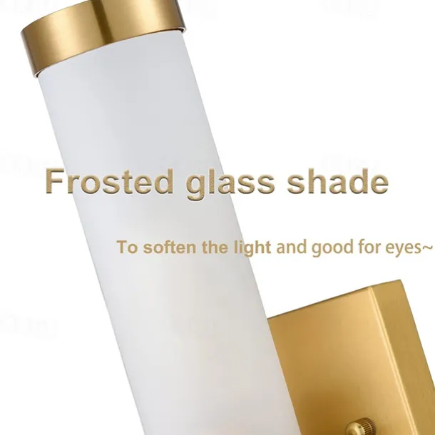 IModern Wall Light Fixture Nickel 1 PCS Wall Sconce Bathroom Wall Lighting with Cylinder Clear Glass Shade for Bathroom 110-240V