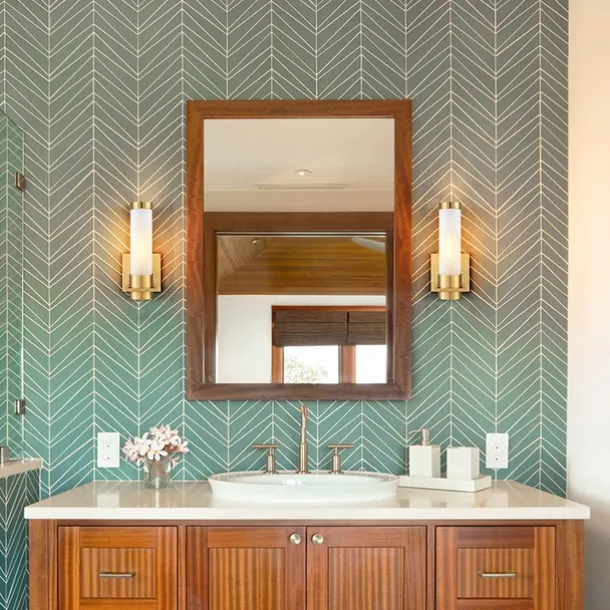 IModern Wall Light Fixture Nickel 1 PCS Wall Sconce Bathroom Wall Lighting with Cylinder Clear Glass Shade for Bathroom 110-240V