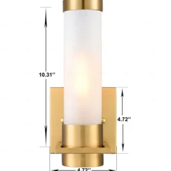 IModern Wall Light Fixture Nickel 1 PCS Wall Sconce Bathroom Wall Lighting with Cylinder Clear Glass Shade for Bathroom 110-240V