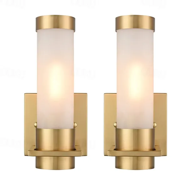 IModern Wall Light Fixture Nickel 1 PCS Wall Sconce Bathroom Wall Lighting with Cylinder Clear Glass Shade for Bathroom 110-240V