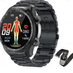 iMosi E430 Smart Watch 1.39 inch Smartwatch Fitness Running Watch Bluetooth ECG+PPG Pedometer Call Reminder Compatible with Android iOS Women Men Waterproof Media Control Message Reminder IP68 44mm