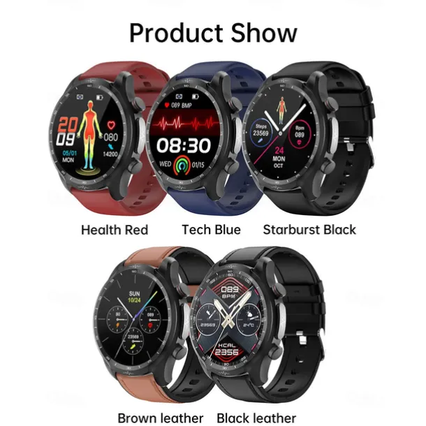 iMosi E430 Smart Watch 1.39 inch Smartwatch Fitness Running Watch Bluetooth ECG+PPG Pedometer Call Reminder Compatible with Android iOS Women Men Waterproof Media Control Message Reminder IP68 44mm