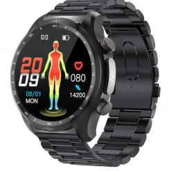 iMosi E430 Smart Watch 1.39 inch Smartwatch Fitness Running Watch Bluetooth ECG+PPG Pedometer Call Reminder Compatible with Android iOS Women Men Waterproof Media Control Message Reminder IP68 44mm