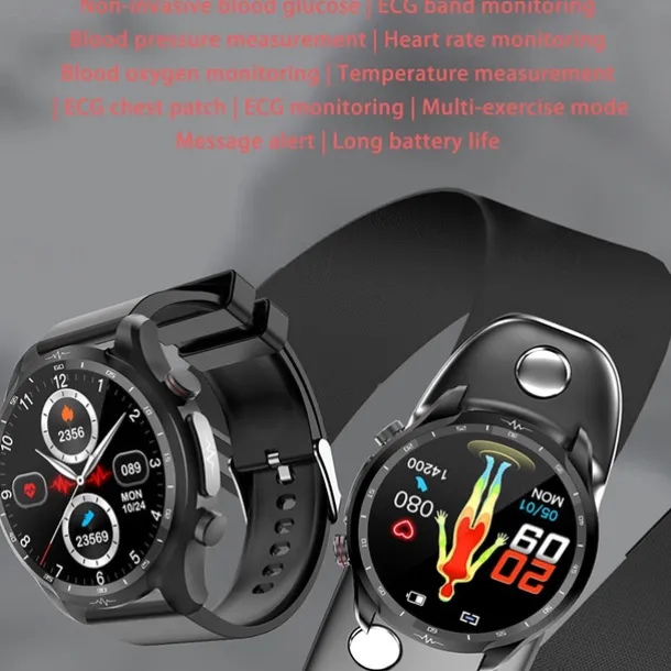iMosi E430 Smart Watch 1.39 inch Smartwatch Fitness Running Watch Bluetooth ECG+PPG Pedometer Call Reminder Compatible with Android iOS Women Men Waterproof Media Control Message Reminder IP68 44mm