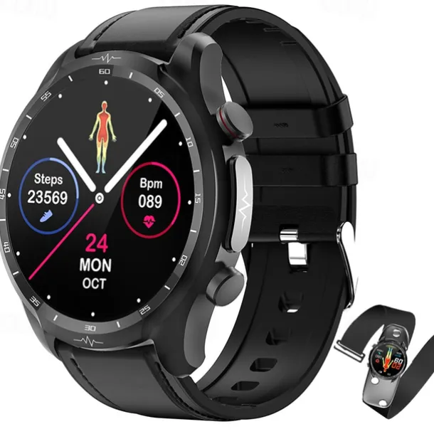 iMosi E430 Smart Watch 1.39 inch Smartwatch Fitness Running Watch Bluetooth ECG+PPG Pedometer Call Reminder Compatible with Android iOS Women Men Waterproof Media Control Message Reminder IP68 44mm