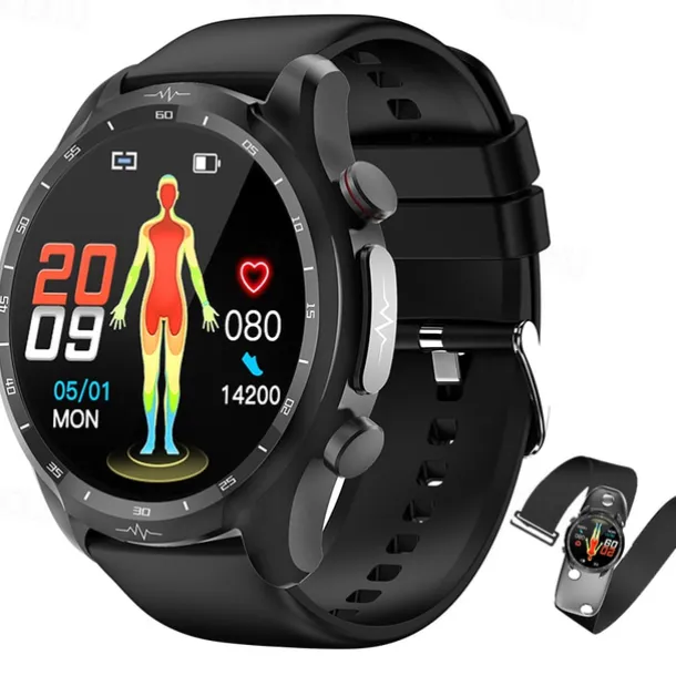 iMosi E430 Smart Watch 1.39 inch Smartwatch Fitness Running Watch Bluetooth ECG+PPG Pedometer Call Reminder Compatible with Android iOS Women Men Waterproof Media Control Message Reminder IP68 44mm