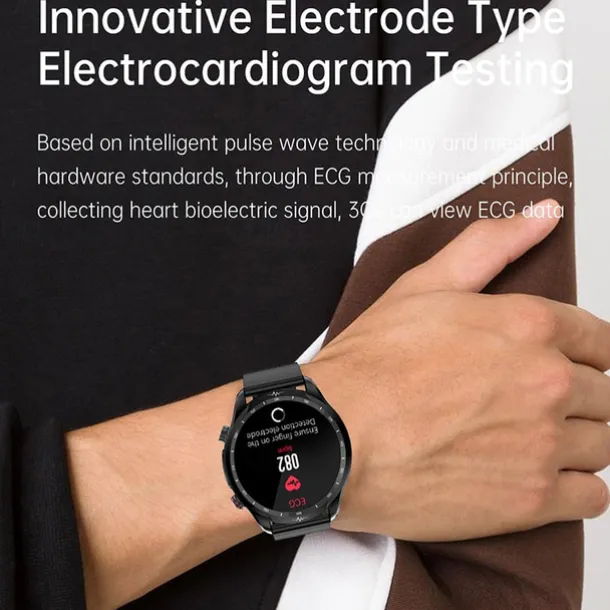 iMosi E430 Smart Watch 1.39 inch Smartwatch Fitness Running Watch Bluetooth ECG+PPG Pedometer Call Reminder Compatible with Android iOS Women Men Waterproof Media Control Message Reminder IP68 44mm