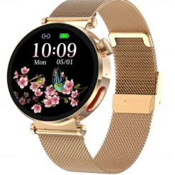 iMosi ECG PPG Women Smart Watch 1.27 inch Full Touch Screen Bluetooth Call Temperature Monitoring Pedometer Compatible with Android iOS Hands-Free Calls Waterproof IP68