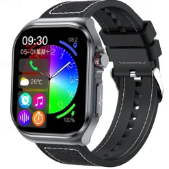 iMosi ET585 Smart Watch 2.04 inch Smartwatch Fitness Running Watch Bluetooth ECG+PPG Temperature Monitoring Pedometer Compatible with Android iOS Women Men Hands-Free Calls Waterproof Media Control