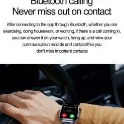 iMosi ET585 Smart Watch 2.04 inch Smartwatch Fitness Running Watch Bluetooth ECG+PPG Temperature Monitoring Pedometer Compatible with Android iOS Women Men Hands-Free Calls Waterproof Media Control