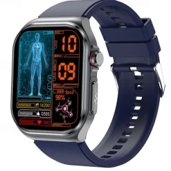 iMosi ET585 Smart Watch 2.04 inch Smartwatch Fitness Running Watch Bluetooth ECG+PPG Temperature Monitoring Pedometer Compatible with Android iOS Women Men Hands-Free Calls Waterproof Media Control