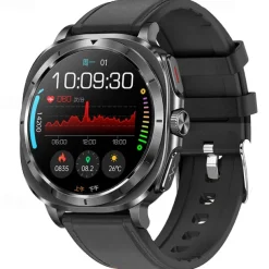 iMosi ET492 Smart Watch 1.43 inch Smartwatch Fitness Running Watch Bluetooth ECG+PPG Temperature Monitoring Pedometer Compatible with Android iOS Women Men Hands-Free Calls Waterproof Media Control