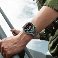 iMosi ET492 Smart Watch 1.43 inch Smartwatch Fitness Running Watch Bluetooth ECG+PPG Temperature Monitoring Pedometer Compatible with Android iOS Women Men Hands-Free Calls Waterproof Media Control