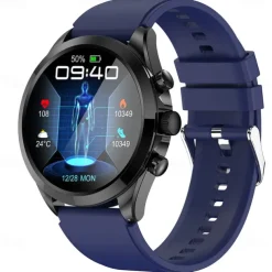 iMosi ET440 Smart Watch 1.39 inch Smartwatch Fitness Running Watch Bluetooth ECG+PPG Temperature Monitoring Pedometer Compatible with Android iOS Women Men Hands-Free Calls Waterproof Media Control