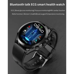 iMosi ET440 Smart Watch 1.39 inch Smartwatch Fitness Running Watch Bluetooth ECG+PPG Temperature Monitoring Pedometer Compatible with Android iOS Women Men Hands-Free Calls Waterproof Media Control