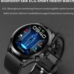 iMosi ET440 Smart Watch 1.39 inch Smartwatch Fitness Running Watch Bluetooth ECG+PPG Temperature Monitoring Pedometer Compatible with Android iOS Women Men Hands-Free Calls Waterproof Media Control