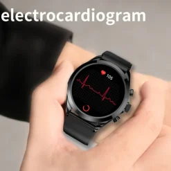 iMosi ET440 Smart Watch 1.39 inch Smartwatch Fitness Running Watch Bluetooth ECG+PPG Temperature Monitoring Pedometer Compatible with Android iOS Women Men Hands-Free Calls Waterproof Media Control