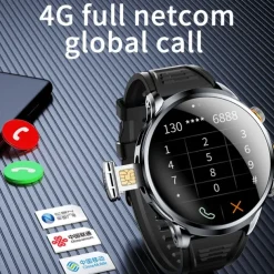 iMosi H18 Smart Watch 1.95 inch Smartwatch Fitness Running 4G Watch Pedometer Call Reminder Heart Rate Monitor Compatible with Smartphone Men GPS Long Standby Hands-Free Calls IP 67 52mm