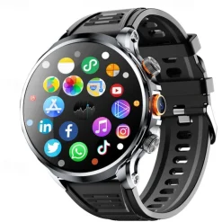 iMosi H18 Smart Watch 1.95 inch Smartwatch Fitness Running 4G Watch Pedometer Call Reminder Heart Rate Monitor Compatible with Smartphone Men GPS Long Standby Hands-Free Calls IP 67 52mm