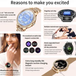 iMosi I59 Smart Watch 1.32 inch Smartwatch Fitness Running Watch Bluetooth Pedometer Call Reminder Activity Tracker Compatible with Android iOS Women Men Long Standby Hands-Free Calls Waterproof IP 67