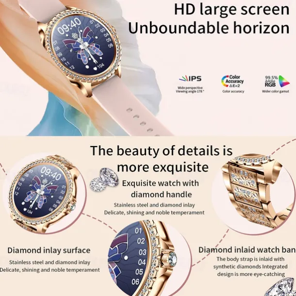 iMosi I59 Smart Watch 1.32 inch Smartwatch Fitness Running Watch Bluetooth Pedometer Call Reminder Activity Tracker Compatible with Android iOS Women Men Long Standby Hands-Free Calls Waterproof IP 67