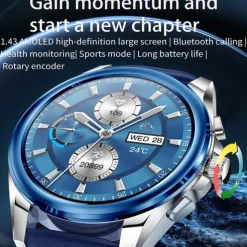 iMosi KC83 Smart Watch 1.43 inch Smartwatch Fitness Running Watch Bluetooth Pedometer Call Reminder Activity Tracker Compatible with Android iOS Women Men Hands-Free Calls Waterproof Media Control IP