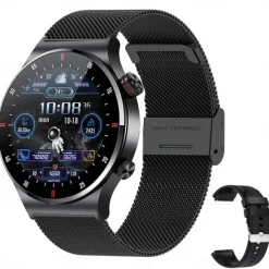 iMosi QW32 Smart Watch 1.28 inch Smartwatch Fitness Running Watch Bluetooth ECG+PPG Pedometer Call Reminder Compatible with Android iOS Women Men Hands-Free Calls Waterproof Media Control IP 67 46mm