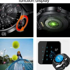 iMosi QW32 Smart Watch 1.28 inch Smartwatch Fitness Running Watch Bluetooth ECG+PPG Pedometer Call Reminder Compatible with Android iOS Women Men Hands-Free Calls Waterproof Media Control IP 67 46mm