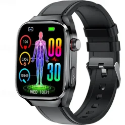 iMosi TK16 Smart Watch 2.04 inch Smartwatch Fitness Running Watch Bluetooth ECG+PPG Temperature Monitoring Pedometer Compatible with Android iOS Women Men Long Standby Hands-Free Calls Waterproof IP68