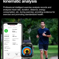 iMosi TK16 Smart Watch 2.04 inch Smartwatch Fitness Running Watch Bluetooth ECG+PPG Temperature Monitoring Pedometer Compatible with Android iOS Women Men Long Standby Hands-Free Calls Waterproof IP68