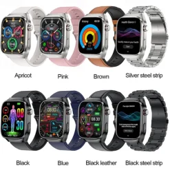 iMosi TK16 Smart Watch 2.04 inch Smartwatch Fitness Running Watch Bluetooth ECG+PPG Temperature Monitoring Pedometer Compatible with Android iOS Women Men Long Standby Hands-Free Calls Waterproof IP68