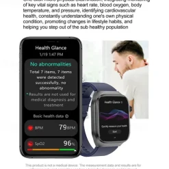 iMosi TK16 Smart Watch 2.04 inch Smartwatch Fitness Running Watch Bluetooth ECG+PPG Temperature Monitoring Pedometer Compatible with Android iOS Women Men Long Standby Hands-Free Calls Waterproof IP68