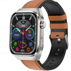 iMosi TK16 Smart Watch 2.04 inch Smartwatch Fitness Running Watch Bluetooth ECG+PPG Temperature Monitoring Pedometer Compatible with Android iOS Women Men Long Standby Hands-Free Calls Waterproof IP68