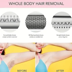 4-In-1 Cordless Electric Razor Rechargeable Portable Trimmer Set Painless Full Body Razor Eyebrow Nose Face Bikini Leg And Armpit Shaving Set