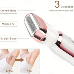 4-In-1 Cordless Electric Razor Rechargeable Portable Trimmer Set Painless Full Body Razor Eyebrow Nose Face Bikini Leg And Armpit Shaving Set