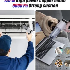 3-in-1 Handheld Vacuum Cleaner Battery, Wireless Mini Handheld Vacuum Cleaner, Portable Car Vacuum Cleaner Wet and Dry with Washable Filter, Powerful Handheld Vacuum Cleaner for Car, Office