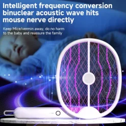 3-in-1 Household Electric Mosquito Swatter – Folding Rechargeable Mosquito Lamp with Rodent Repeller and Fly Trap