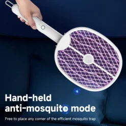 3-in-1 Household Electric Mosquito Swatter – Folding Rechargeable Mosquito Lamp with Rodent Repeller and Fly Trap