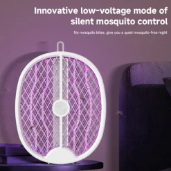 3-in-1 Household Electric Mosquito Swatter – Folding Rechargeable Mosquito Lamp with Rodent Repeller and Fly Trap
