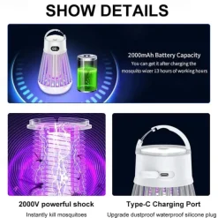 2-in-1 Multifunctional Mosquito Killer Light – Portable Home Mosquito Trap & Camping Lantern