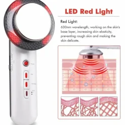 3-IN-1 Ultrasonic Cavitation Machine EMS Fat Burner Infrared Therapy Body Slimming Massager Cellulite Weight Loss Skin Tighten Handheld Beauty Cellulite Massager Device for Belly Waist Arm Leg Hip