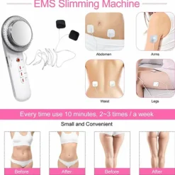 3-IN-1 Ultrasonic Cavitation Machine EMS Fat Burner Infrared Therapy Body Slimming Massager Cellulite Weight Loss Skin Tighten Handheld Beauty Cellulite Massager Device for Belly Waist Arm Leg Hip