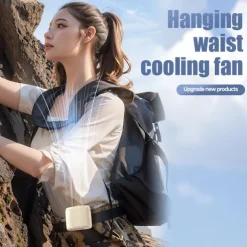 2-in-1 Waist Clip & Desktop Cooling Fan | Foldable Handheld Design | Ice Cool Breeze, Quiet & Portable for Summer Use