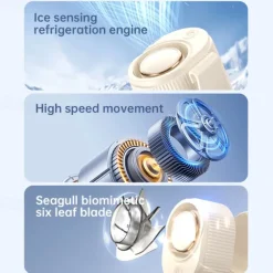 2-in-1 Waist Clip & Desktop Cooling Fan | Foldable Handheld Design | Ice Cool Breeze, Quiet & Portable for Summer Use