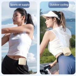 2-in-1 Waist Clip & Desktop Cooling Fan | Foldable Handheld Design | Ice Cool Breeze, Quiet & Portable for Summer Use