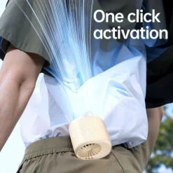 2-in-1 Waist Clip & Desktop Cooling Fan | Foldable Handheld Design | Ice Cool Breeze, Quiet & Portable for Summer Use