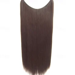 24inch 50grams 100grams Synthetic Hair Extension Gradual Color Brown Gray Blonde String Halo Hairpieces Extensions