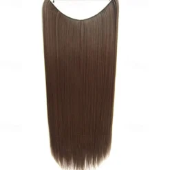 24inch 50grams 100grams Synthetic Hair Extension Gradual Color Brown Gray Blonde String Halo Hairpieces Extensions