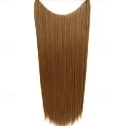 24inch 50grams 100grams Synthetic Hair Extension Gradual Color Brown Gray Blonde String Halo Hairpieces Extensions