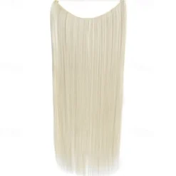 24inch 50grams 100grams Synthetic Hair Extension Gradual Color Brown Gray Blonde String Halo Hairpieces Extensions